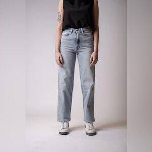 Livid Women's Size 27x29 Japanese Denim Tia Wide Leg High Rise Jeans Blue